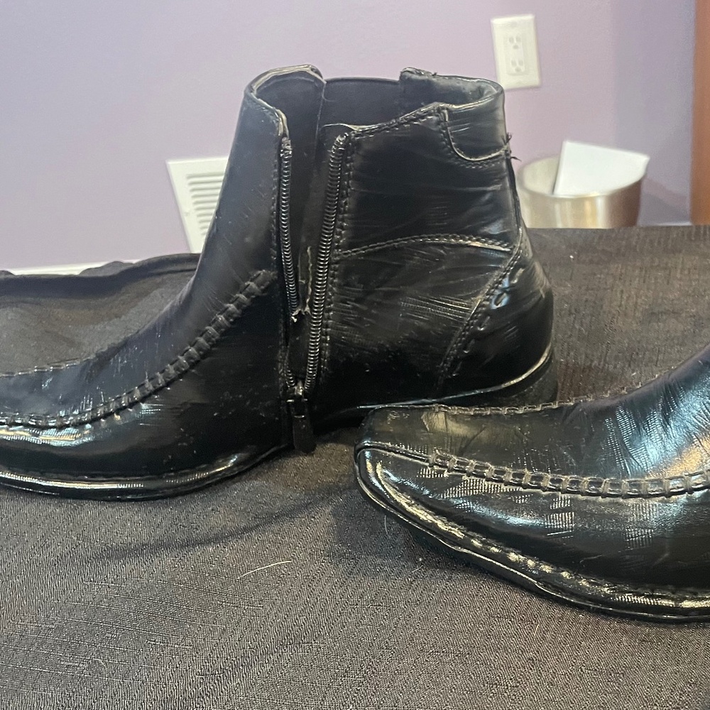 Bonafini Dress / Casual Boots with Side Zipper + elastic D-620 Black